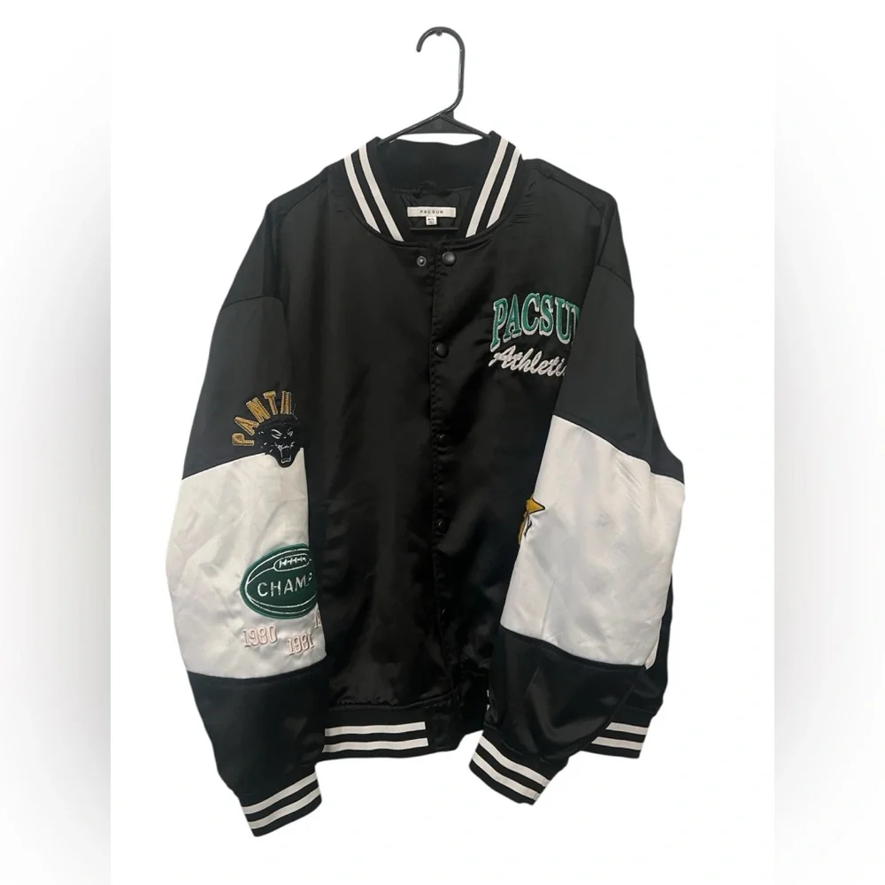 PacSun Varsity Jacket Black White Letterman Style M/L